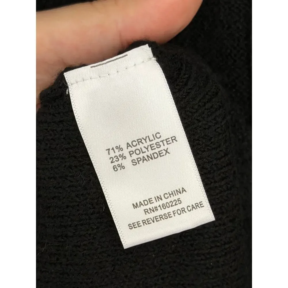 STITCHDROP Ribbed Sweater Dress in Black Crewneck Long Sleeve Size Medium NEW - Picture 6 of 6
